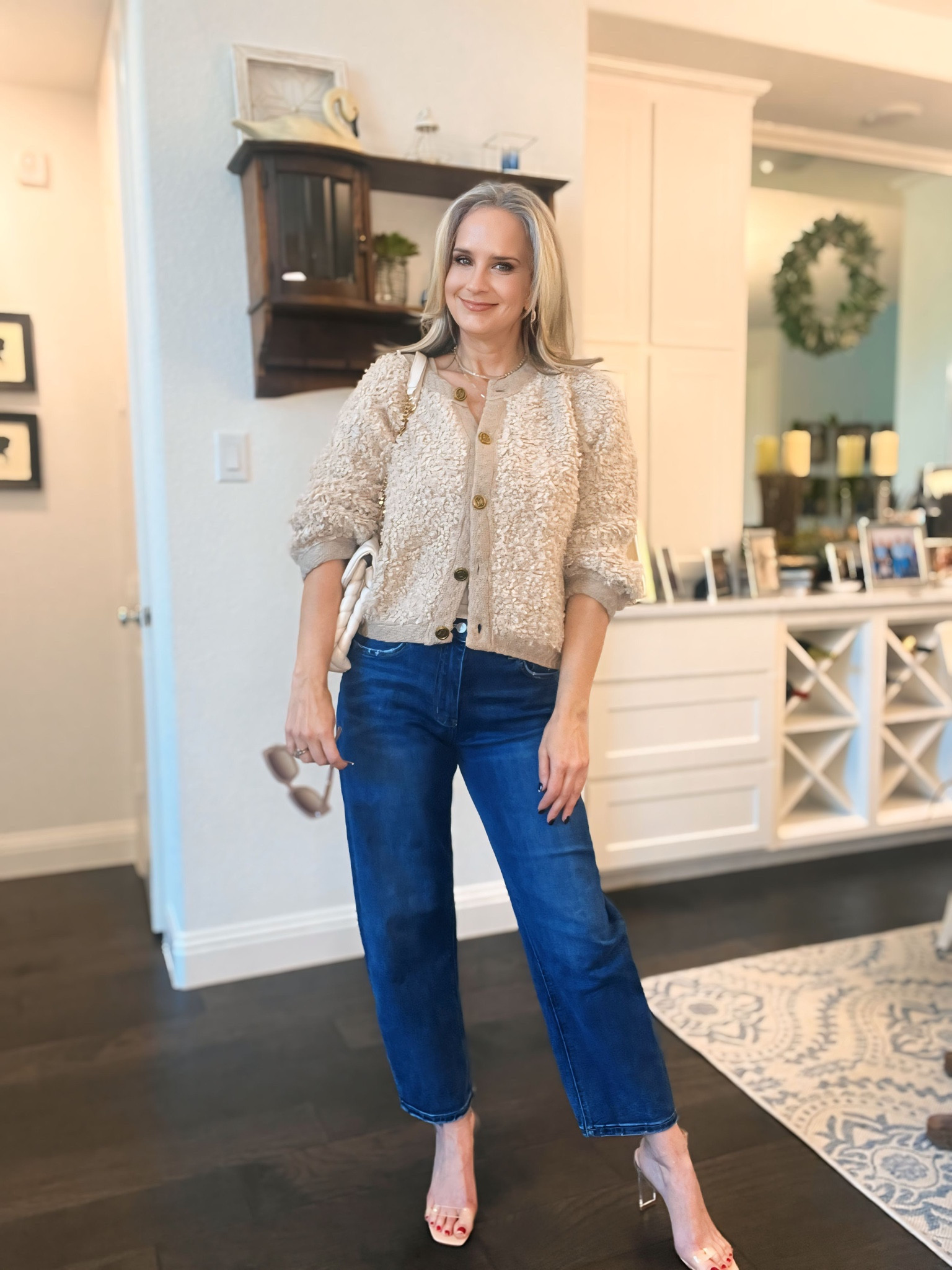 Vici Fall inspo
Wearing a small cardi and 28 jeans
Barrel denim, jeans, sunglasses, clear heels, elevated chic, everyday style

Over 40 fashion/ affordable style / elevated chic / effortless style / fall fashion / fall style / casual chic / style over 50/ 


#LTKOver40 #LTKStyleTip #LTKFindsUnder100