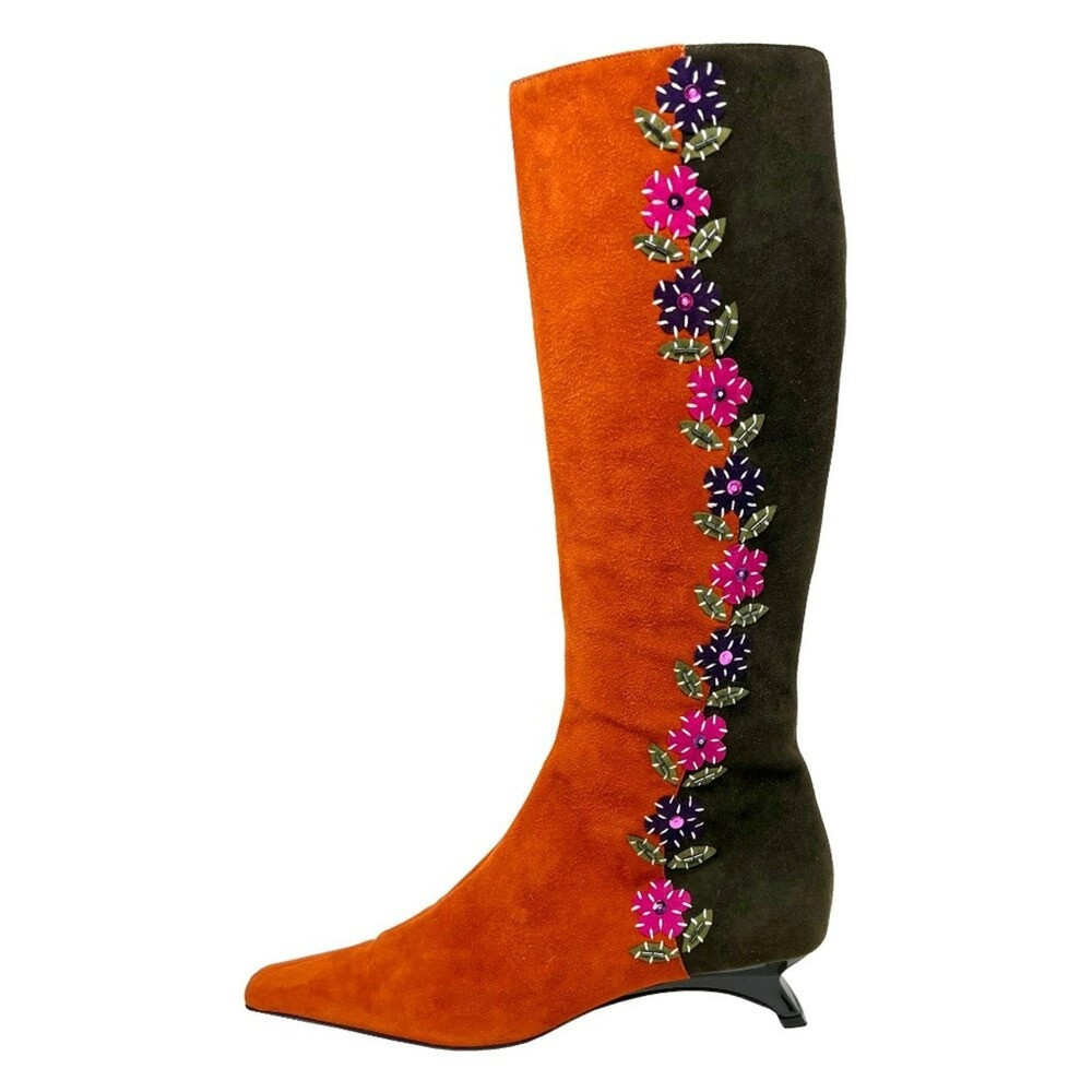 Vintage Moschino Cheap and Chic Suede Embroidered‎ Boots 37.5 Made in Italy | Poshmark