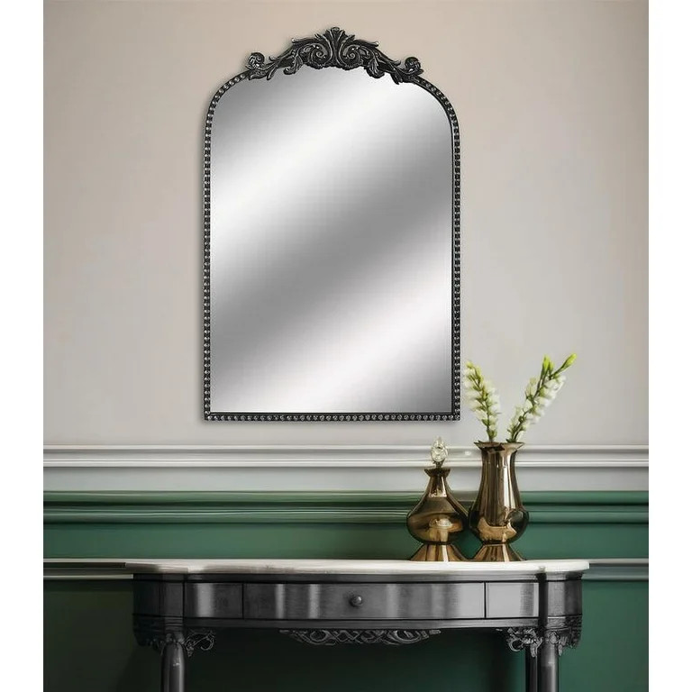 20” X 30” Filigree Arch Metal Wall Mirror Decor In Black | Walmart (US)