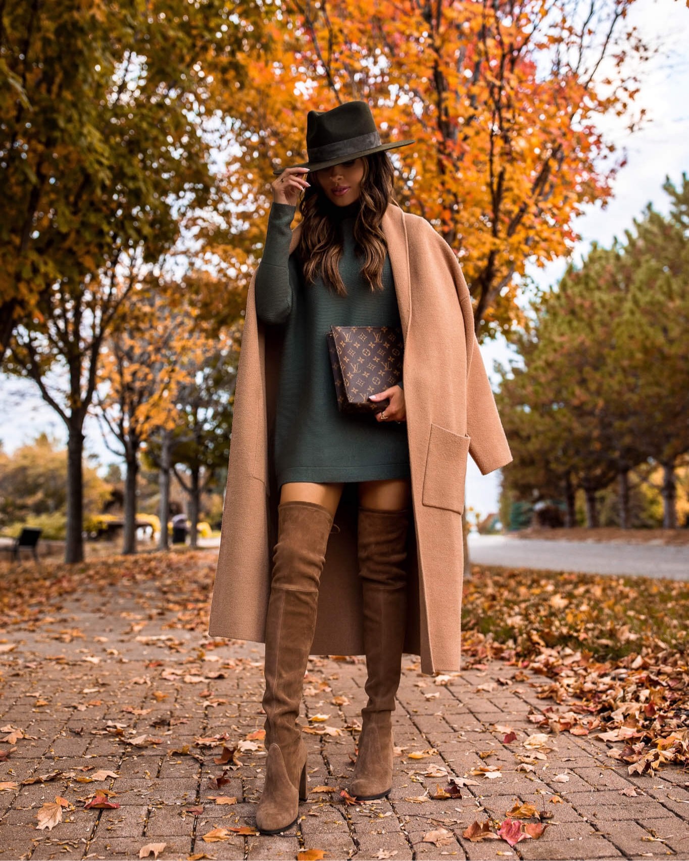 Leather Jacket Fall Outfits With Fedora Hat Hat Outfit Ideas