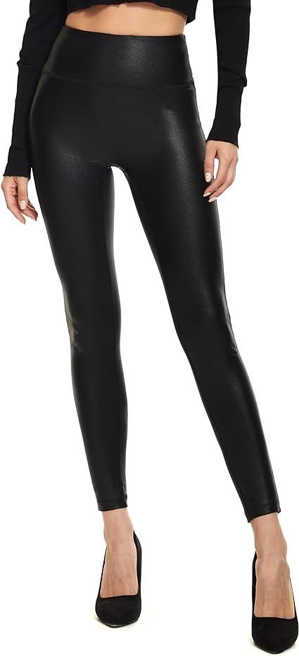 HARTPOR Women's Faux Leather Legging Coated Pleather Leggings Stretch High Waist Workout Tights Y... | Amazon (US)