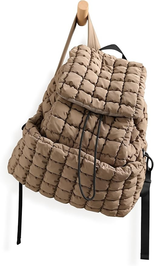 ODODOS Quilted Backpack 2.0 for Women Lightweight Puffer Hiker Pack Drawstring Padding Travel Gym... | Amazon (US)