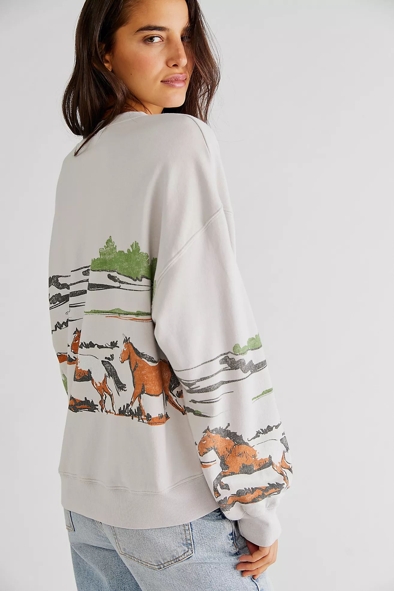 Running Horses Oversized Crewneck | Free People (Global - UK&FR Excluded)