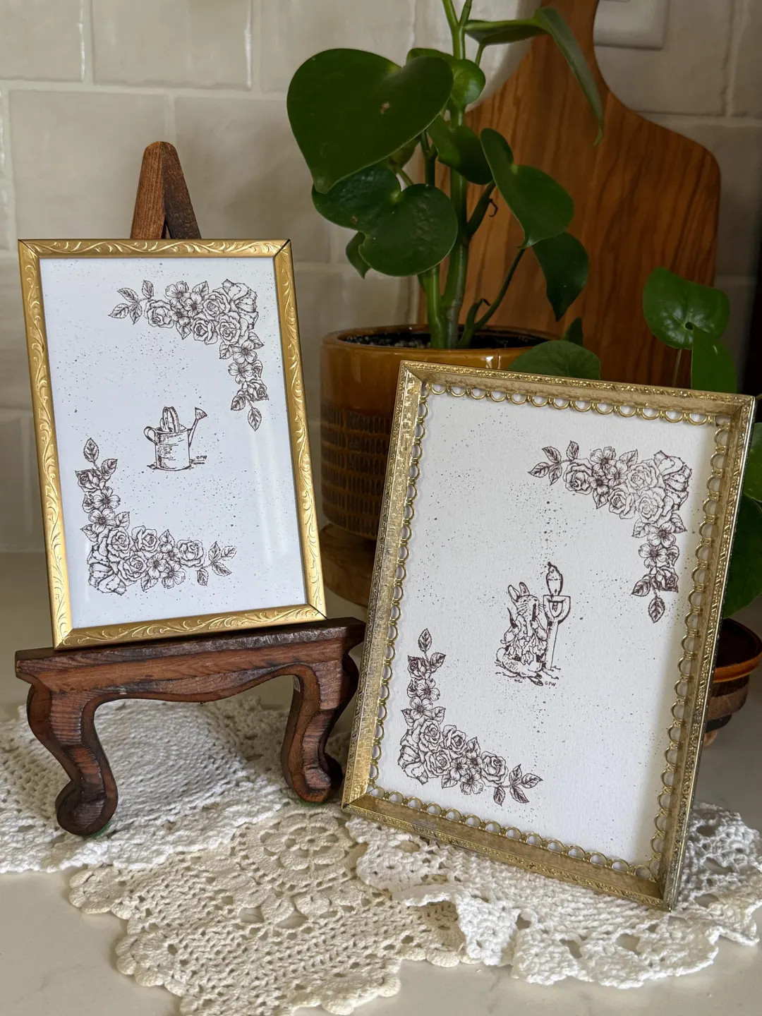 Vintage Gold Frame Set Floral Cottage Art Frames | Etsy (Global)
