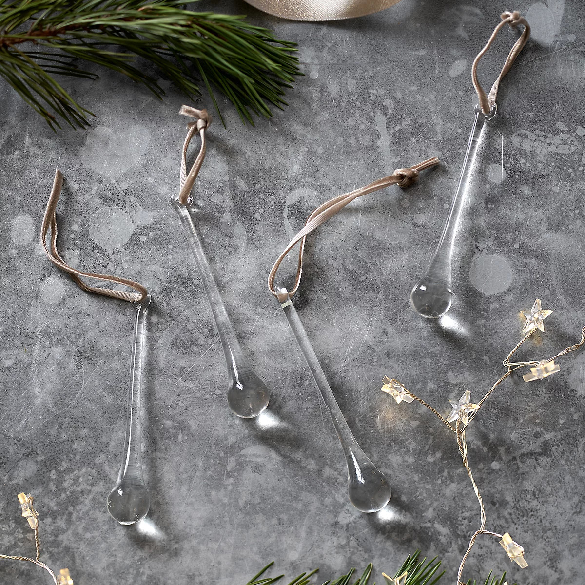 Long Glass Drops – Set of 4 | The White Company (UK)