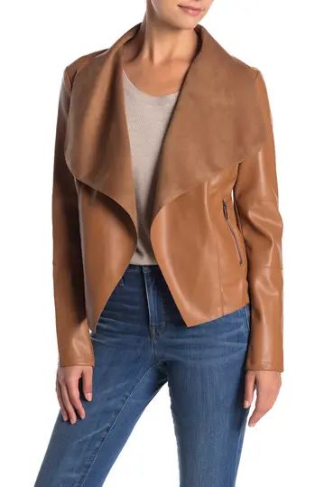 Drape Faux Leather & Faux Suede Jacket | Nordstrom Rack