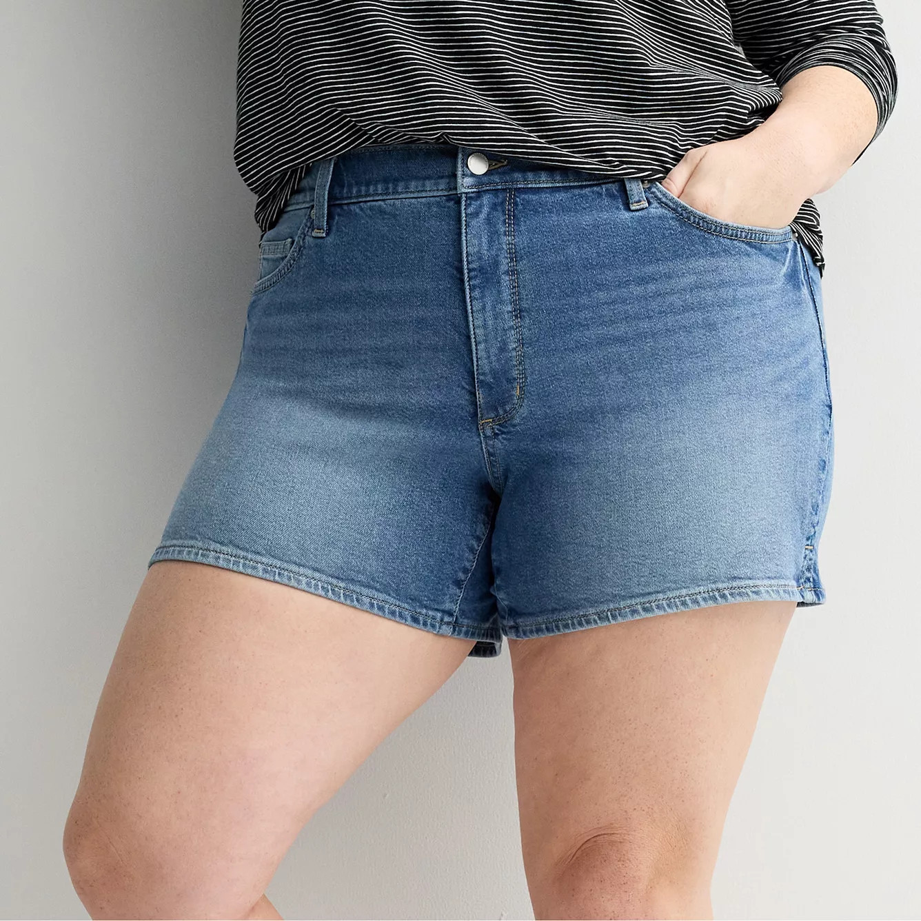 Plus Size Sonoma Goods For Life® Mid Rise Denim Shorts | Kohl's