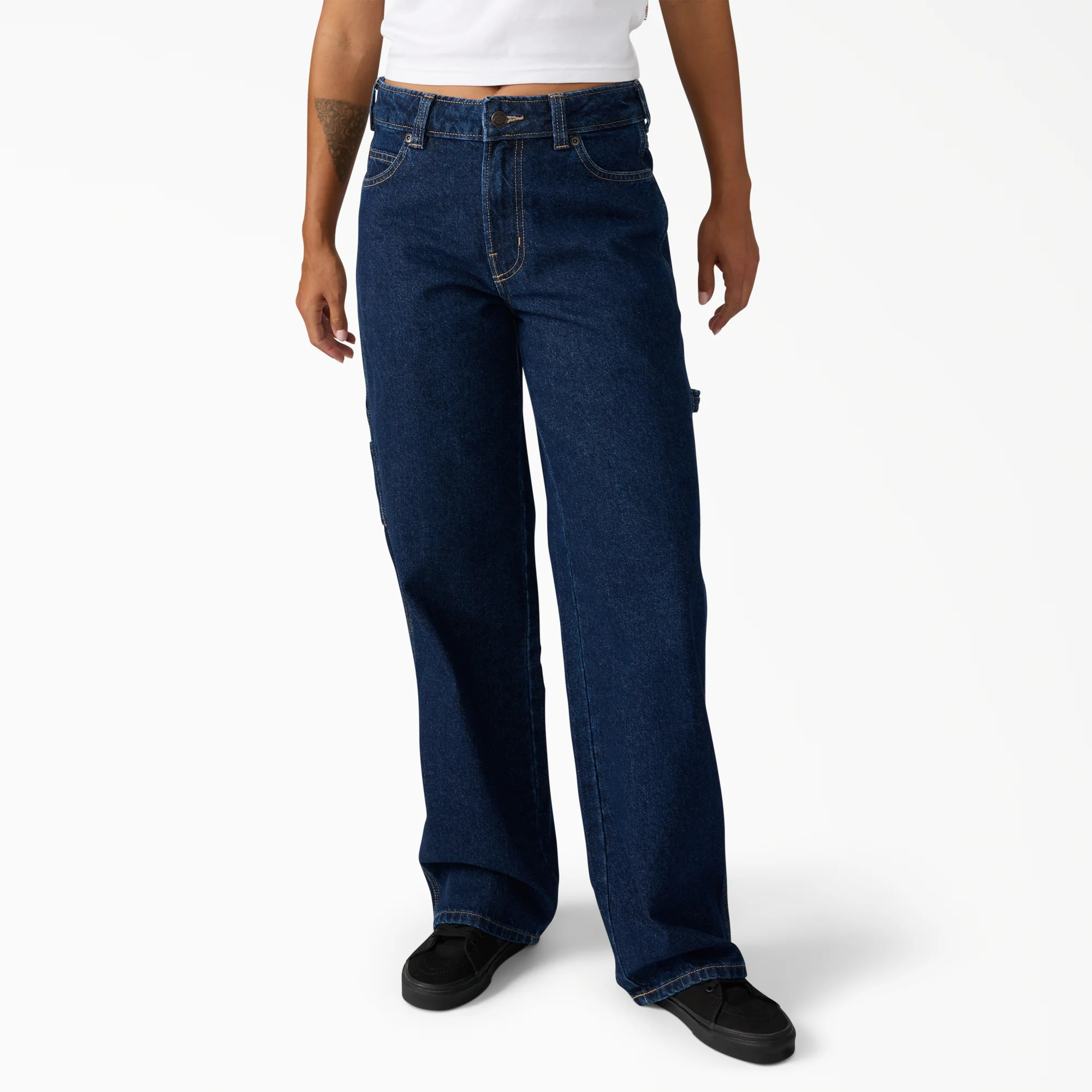 Dickies Women's 997 Loose Straight Carpenter Jeans in Dark Indigo size 29 | Dickies