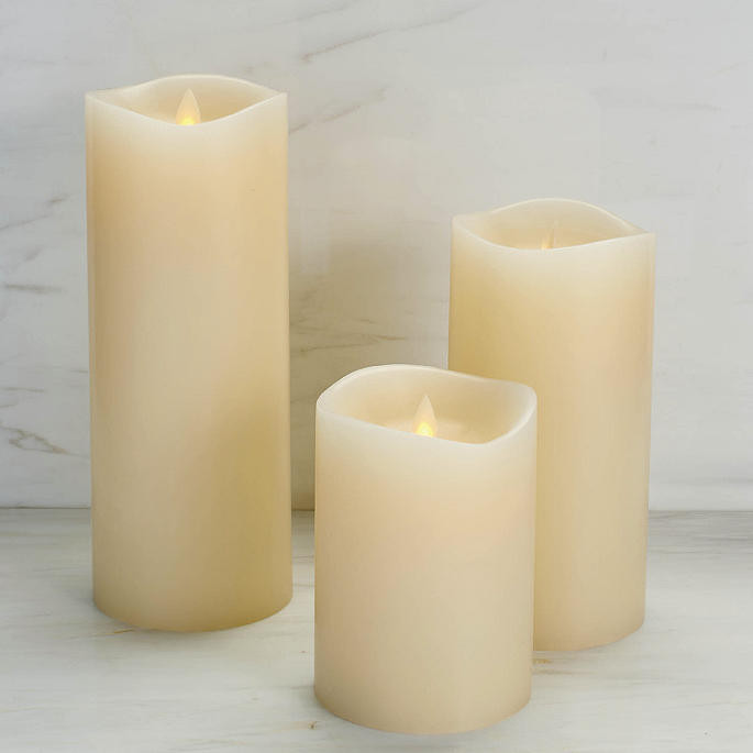 Flameless Wax Pillar Candles | Frontgate | Frontgate