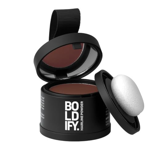 BOLDIFY Hairline Powder - Root Touch Up Hair Color for Gray Coverage - Bald Spot Concealing Hair Powder for Women & Men - 24-Hour Stain-Proof - Auburn | Amazon (US)