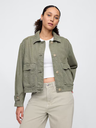SuperSoft Denim Utility Jacket | Gap Factory