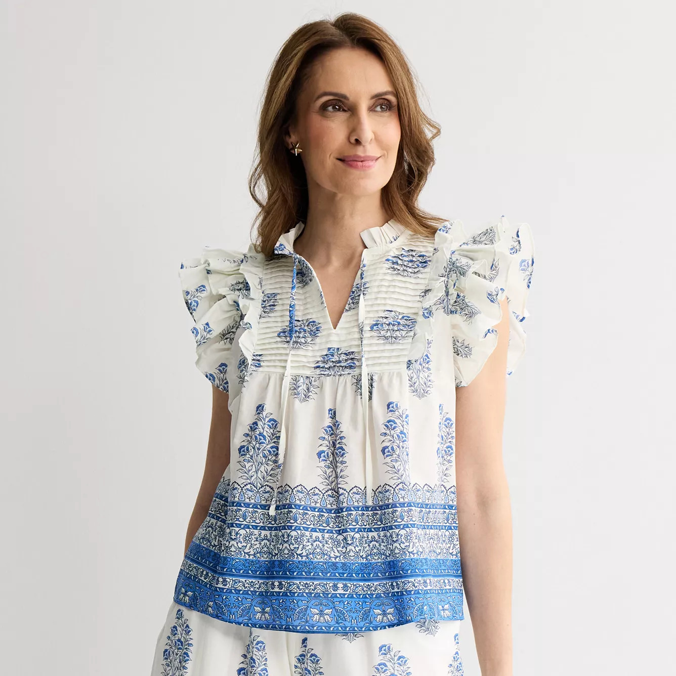 Women's Farmers Market Flounce Sleeve Blouse | Kohl's