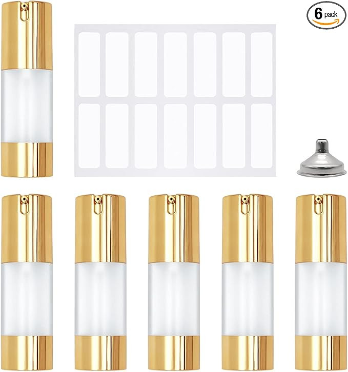 Airless Pump Bottles 1 Oz 30ml Refillable Frosted Empty Travel Size Lotion Bottles Dispenser Cosm... | Amazon (US)