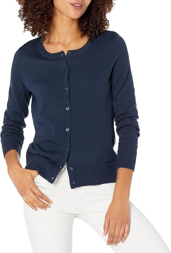 Amazon Essentials Women's Lightweight Crewneck Cardigan Sweater (Available in Plus Size) | Amazon (US)