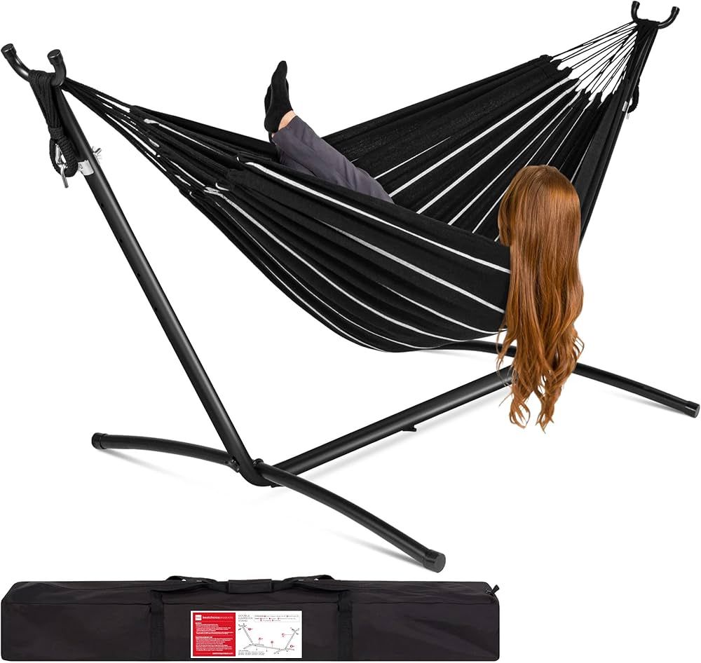 Best Choice Products Double Hammock with Steel Stand, Indoor Outdoor Brazilian-Style Cotton Bed w... | Amazon (US)