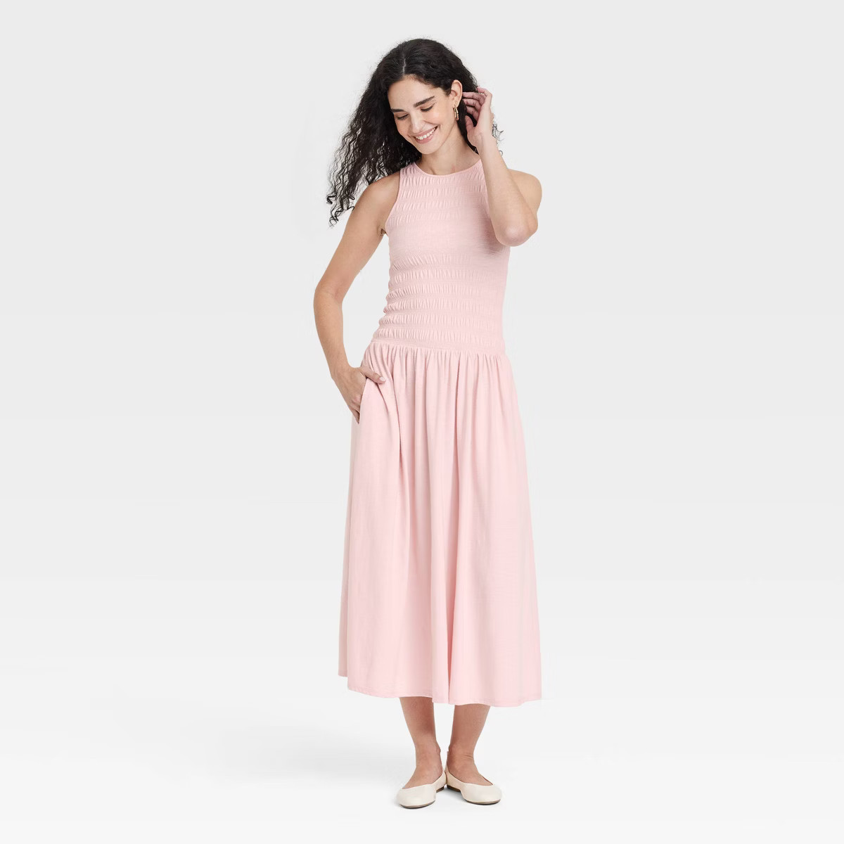 Women's Smocked Knit Maxi A-Line Dress - Universal Thread™ | Target