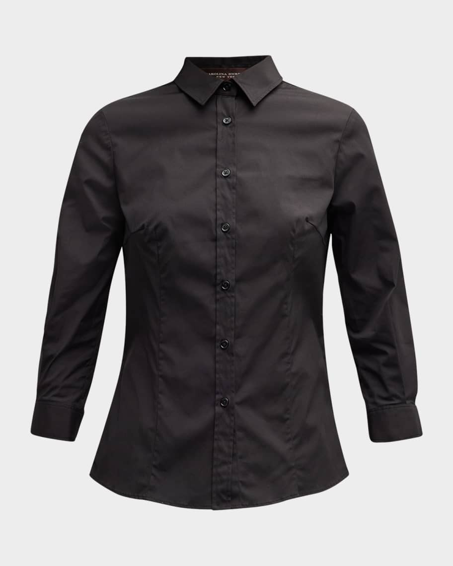 Carolina Herrera Classic Cotton Button-Front Shirt | Neiman Marcus