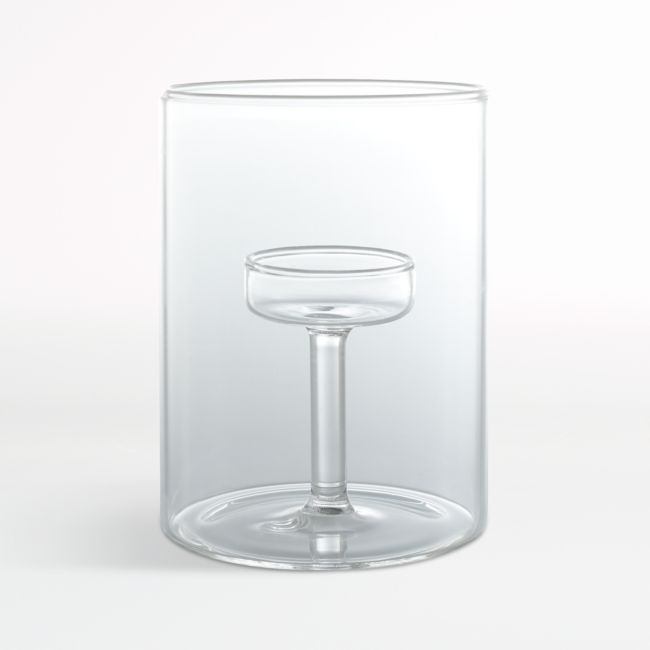 Elsa Medium Glass Tea Light Candle Holder | Crate & Barrel