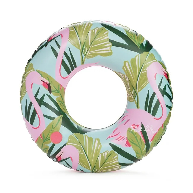 Float Life by Funboy Inflatable Tube Pool Float, Tropical Flamingo, Cup-Holder, 43'' Oversized Ri... | Walmart (US)