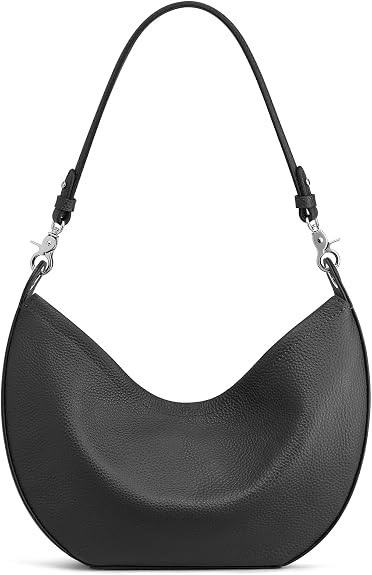 S-ZONE Leather Shoulder Bags for Women Soft Crossbody Bags Classic Crescent Purse Handbags with 2... | Amazon (US)