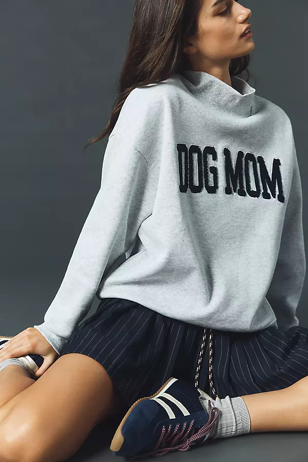Mock-Neck Pet Mom Sweatshirt | Anthropologie (US)