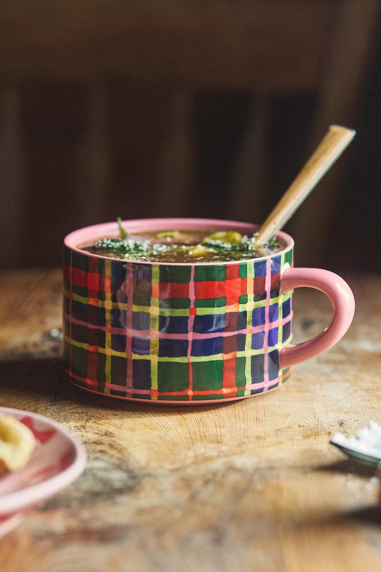 Tartan Stoneware Soup Mug | Anthropologie (US)