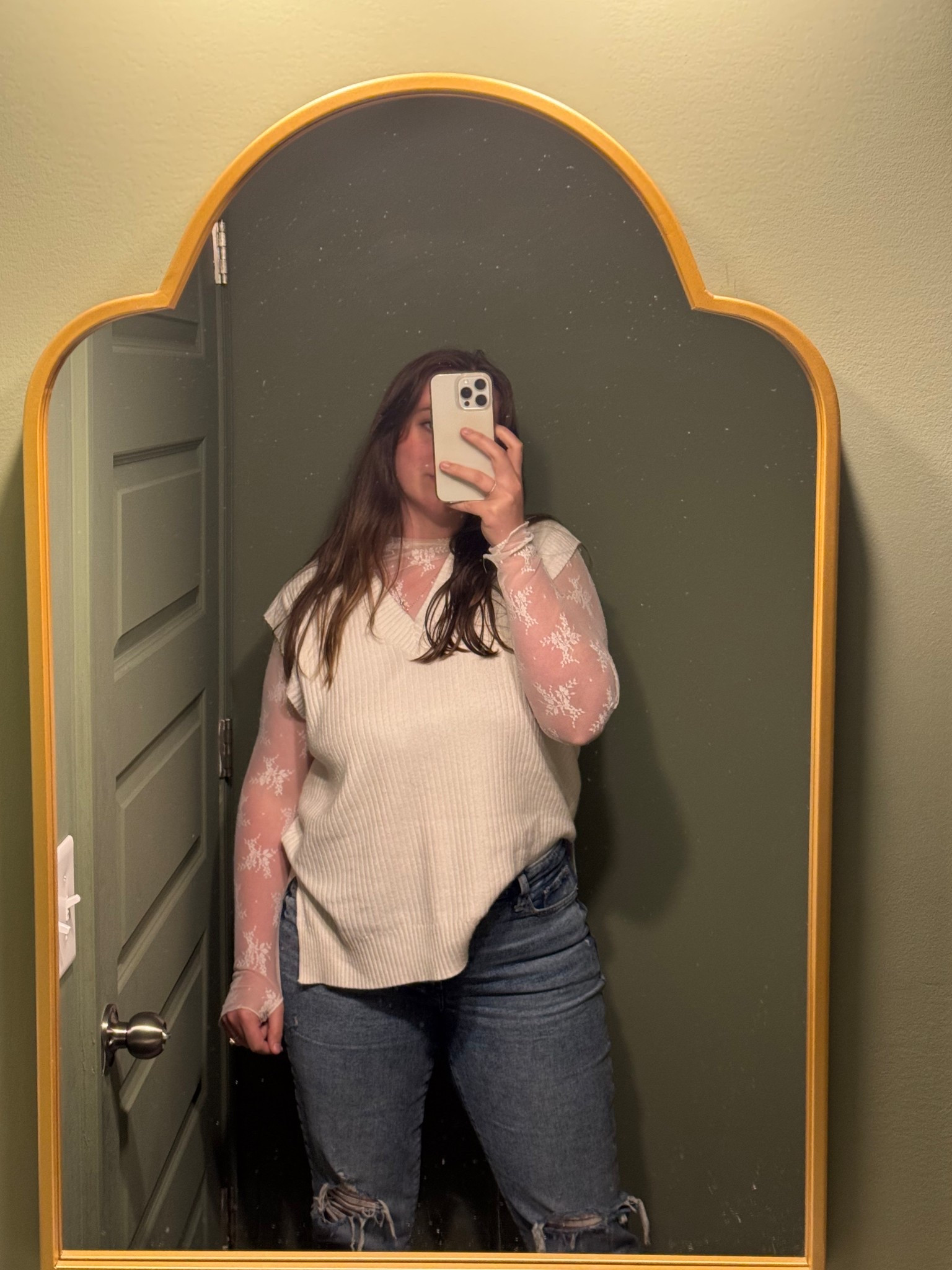 Tops are from Amazon I definitely should have sized down in the white vest tho 
Jeans are from old navy 

#LTKMidsize #LTKSaleAlert #LTKFindsUnder50