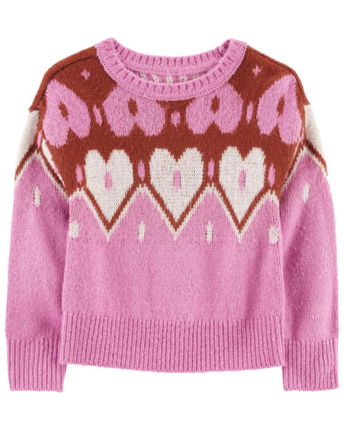 Pink Baby Heart Mohair-Like Sweater | carters.com | Carter's