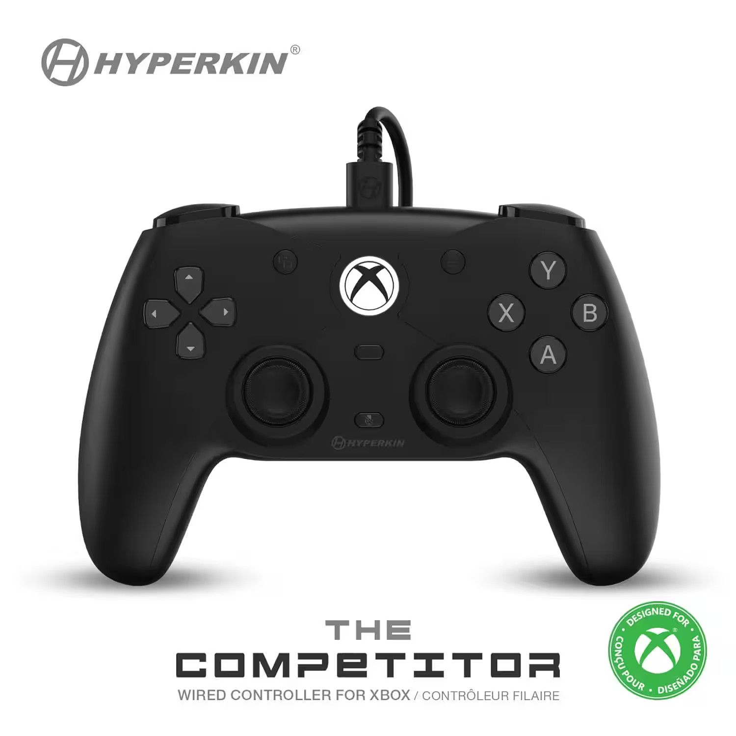 Hyperkin - The Competitor Wired Controller For Xbox One, Xbox Series S/X, & PC - Officially Licensed by Xbox - Black | Best Buy U.S.