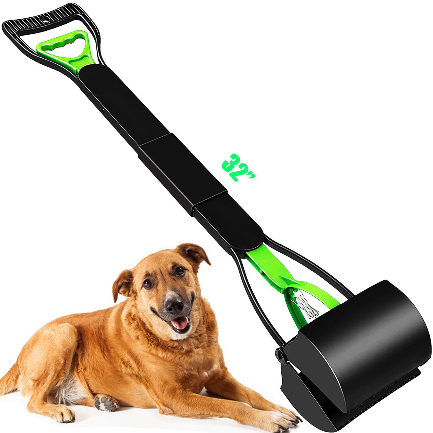 32" Pooper Scooper for Large Small Dogs Heavy Duty, Long Handle Poop Scoop for Yard, Grass, Grave... | Amazon (US)