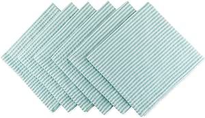 DII Seersucker Striped for Brunch, Weddings, Showers, Parties and Everyday Use, Napkin, Aqua Blue | Amazon (US)