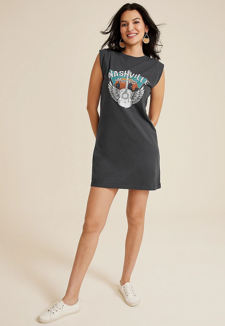 24/7 Graphic Shift Mini Dress | Maurices