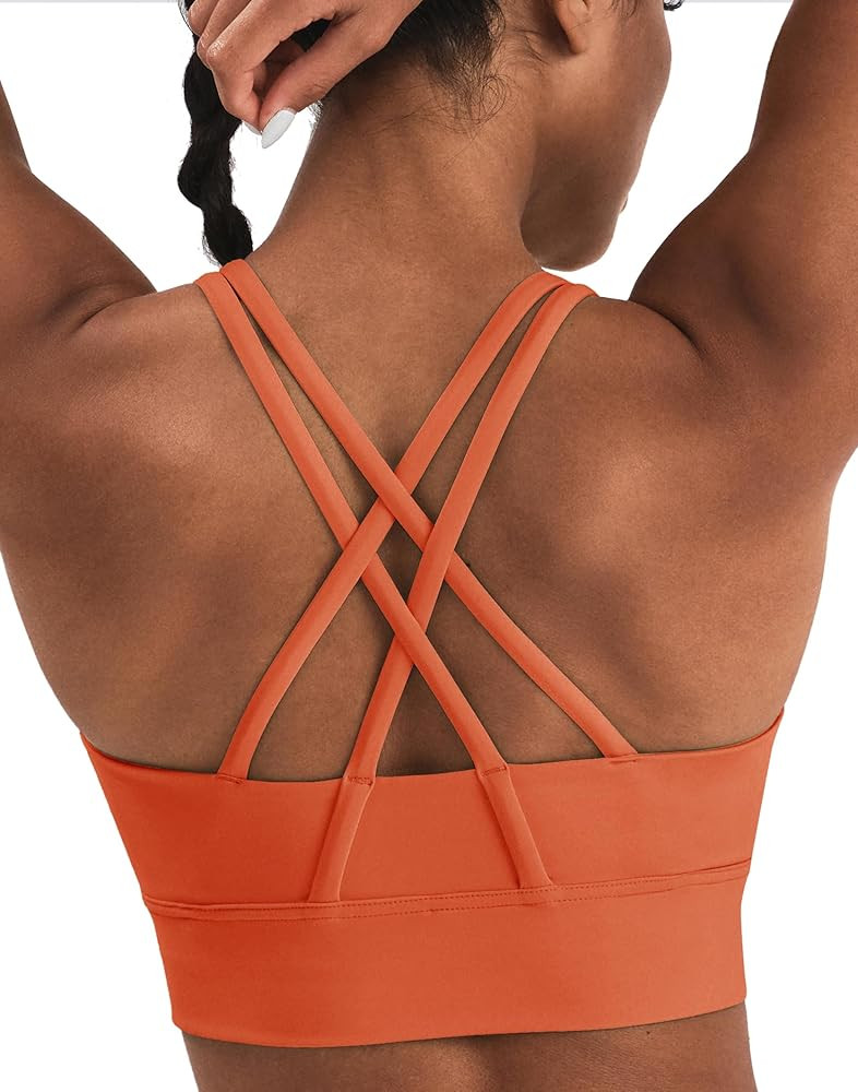 K-Swiss Sports Bras for Women - Padded Strappy Bras with Criss Cross Back Medium Support for Runn... | Amazon (US)