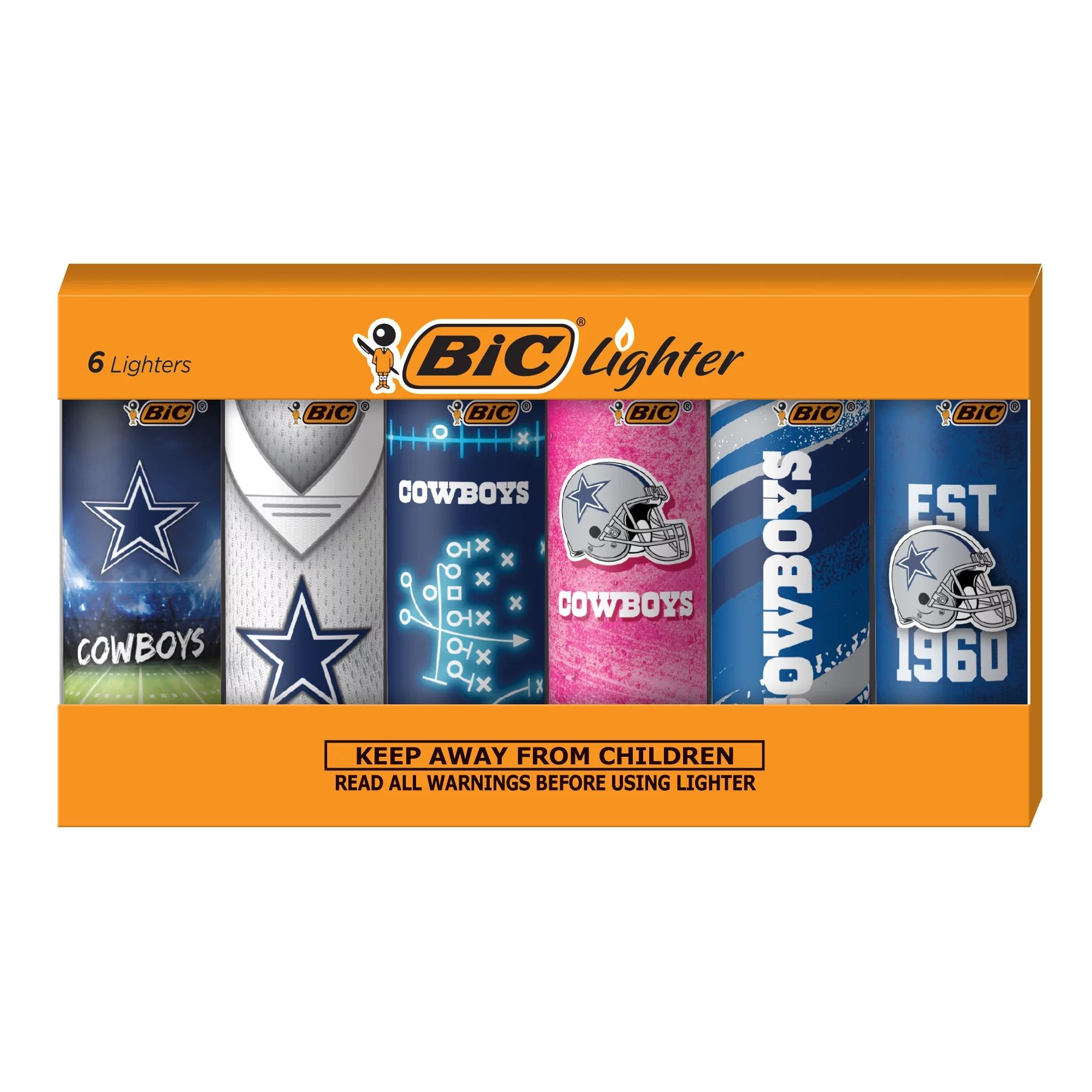 BIC Special Edition Dallas Cowboys Series Maxi Pocket Lighters, Assorted 6-Pack | Walmart (US)