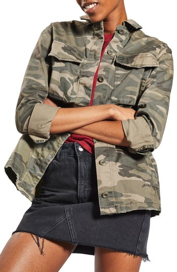 Women's Sampson Camo Shirt Jacket, Size 2 US (fits like 0) - Green | Nordstrom