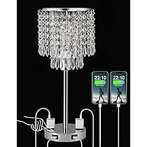 Silver Crystal Table Bedside Lamp Touch, 3-Way Dimmable Glam Lamp, Acaxin Small Nightstand Lamp with | Amazon (US)
