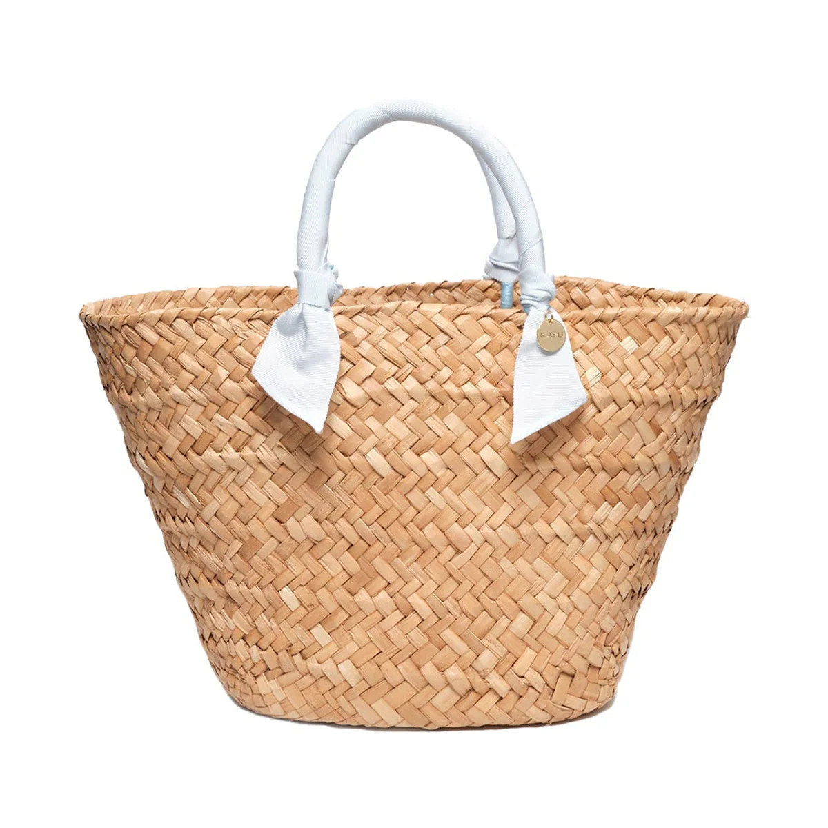 Rosie Woven Straw Ribbon-Handle Tote | Marysia Swim