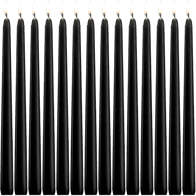 XYUT Elegant Taper Candles 10 Inches Tall Premium Quality Candles Set of 14 (Black) | Amazon (US)