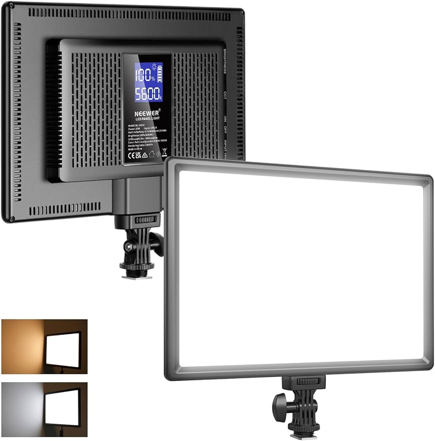 NEEWER 192 LED Video Light Panel, 20W Ultra Thin Bi Color Dimmable DSLR Camera Soft Light with 80... | Amazon (US)