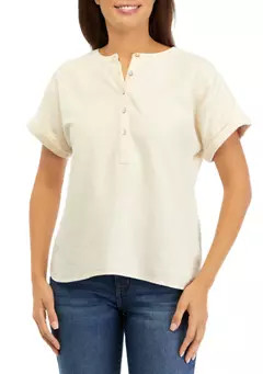 Women's Roll Sleeve Popover Top | Belk