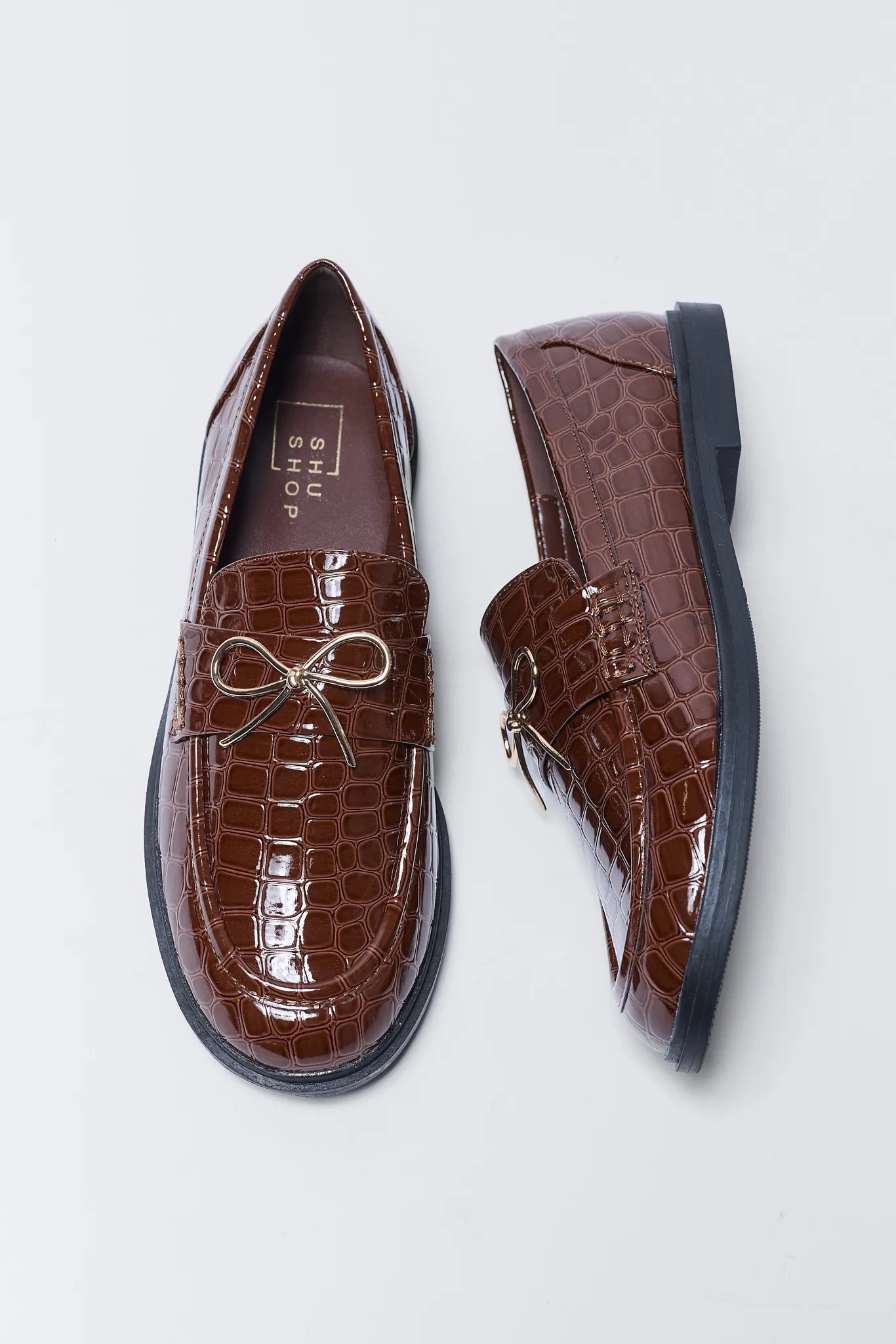 Louise Brown Faux Leather Loafers | Avara