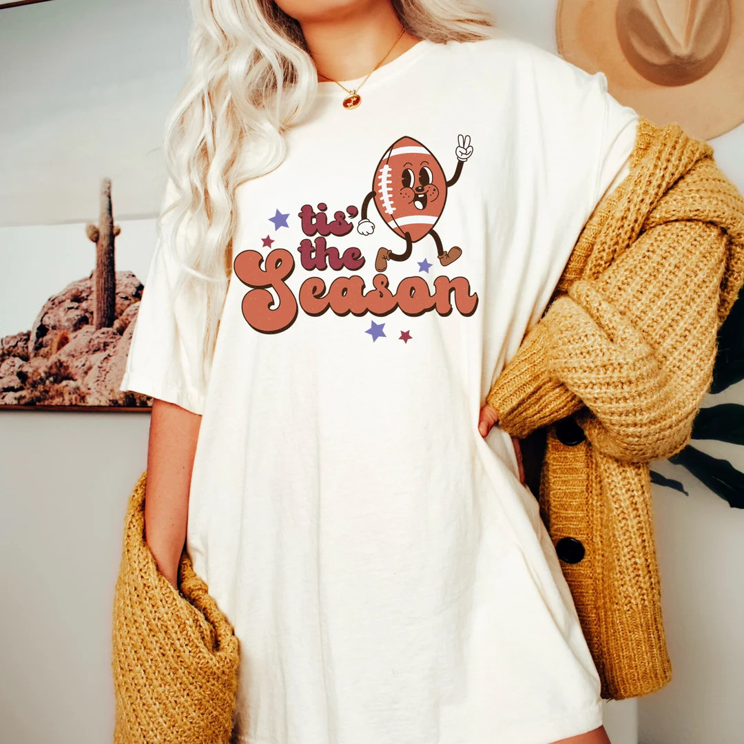 Comfort Colors® Tis the Season Football Shirt Cute Fall Shirt - Etsy | Etsy (US)