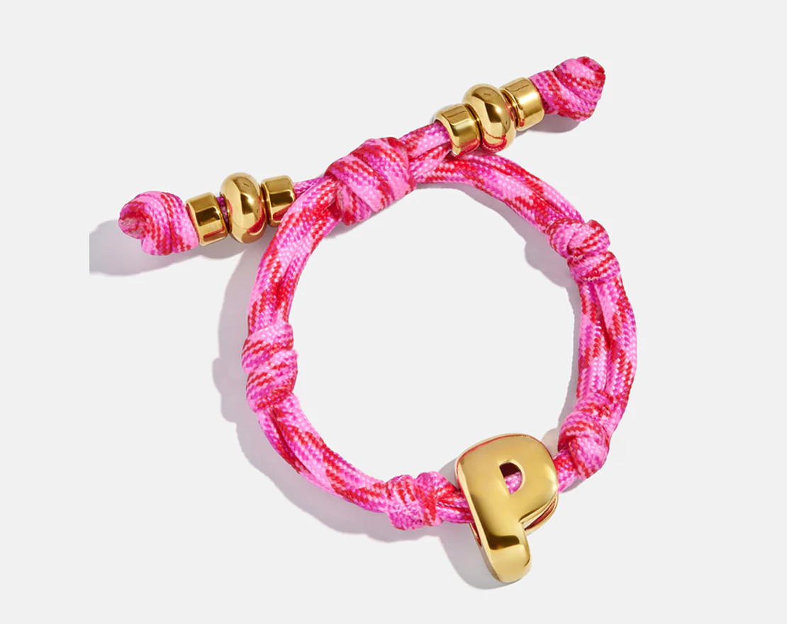 Knotty Initial Custom Bracelet - Fuchsia | BaubleBar