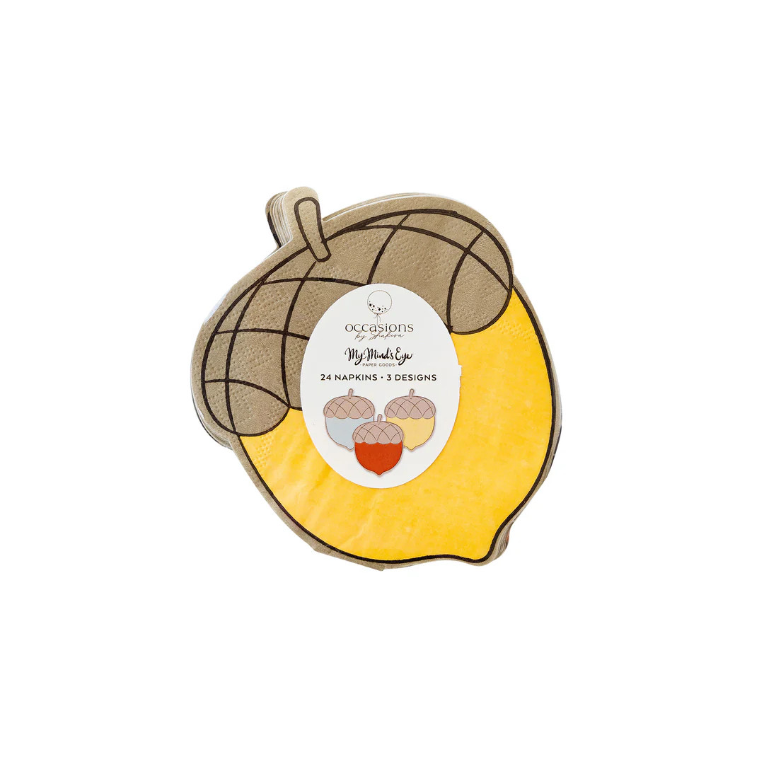 Occasions By Shakira - Harvest Acorn Shaped Cocktail Napkin Set | My Mind's Eye
