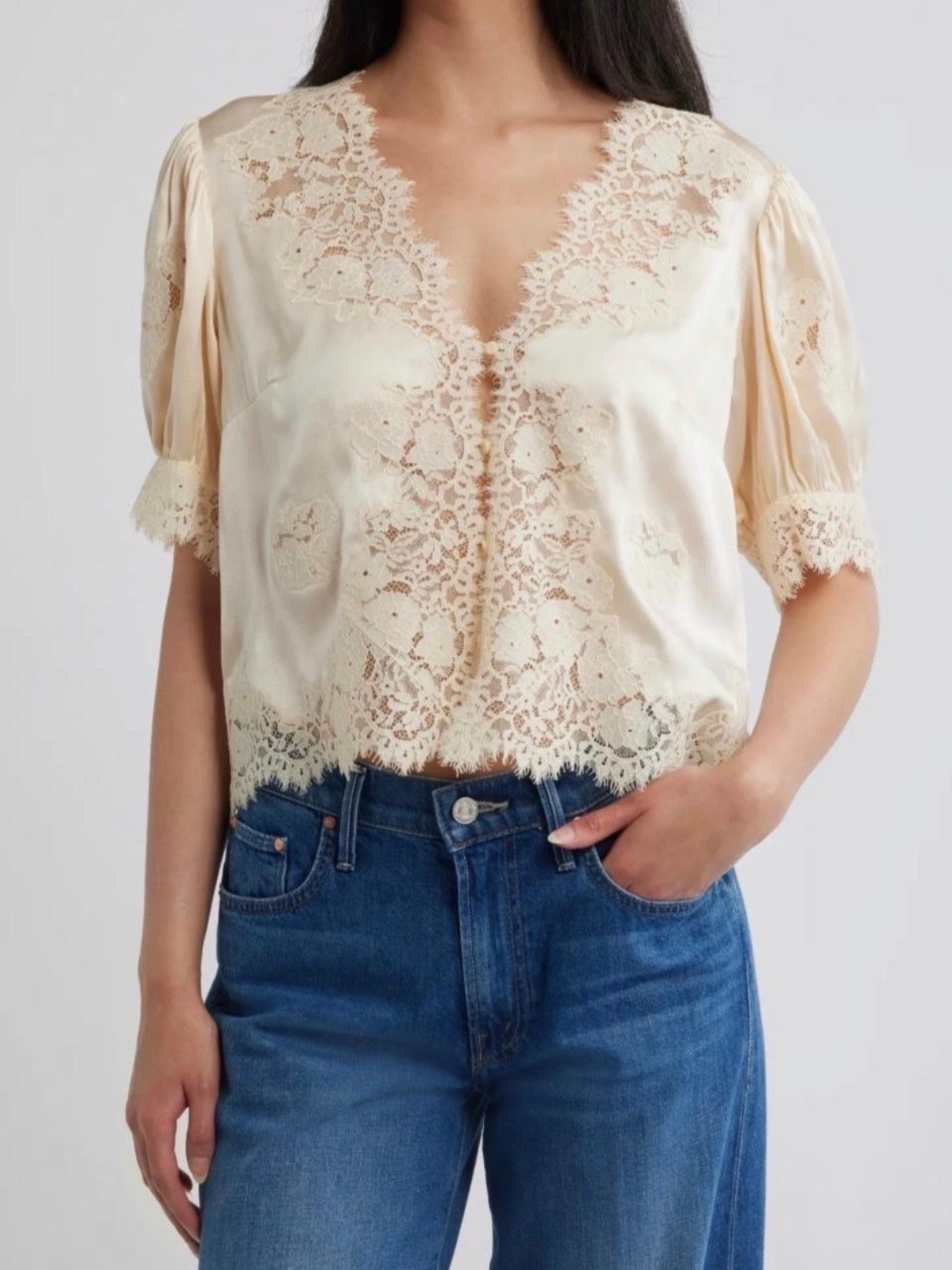 Lace top
Jeans

#LTKootd