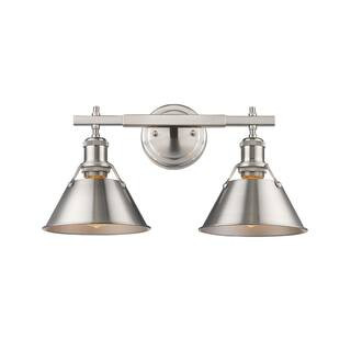 Golden Lighting Orwell PW 2-Light Pewter Bath Light with Pewter Shade-3306-BA2 PW-PW - The Home D... | The Home Depot