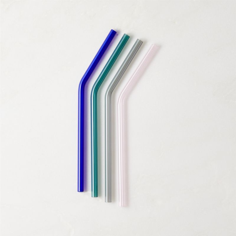 Multi-Colored Glass Straws Set of 4 + Reviews | CB2 | CB2