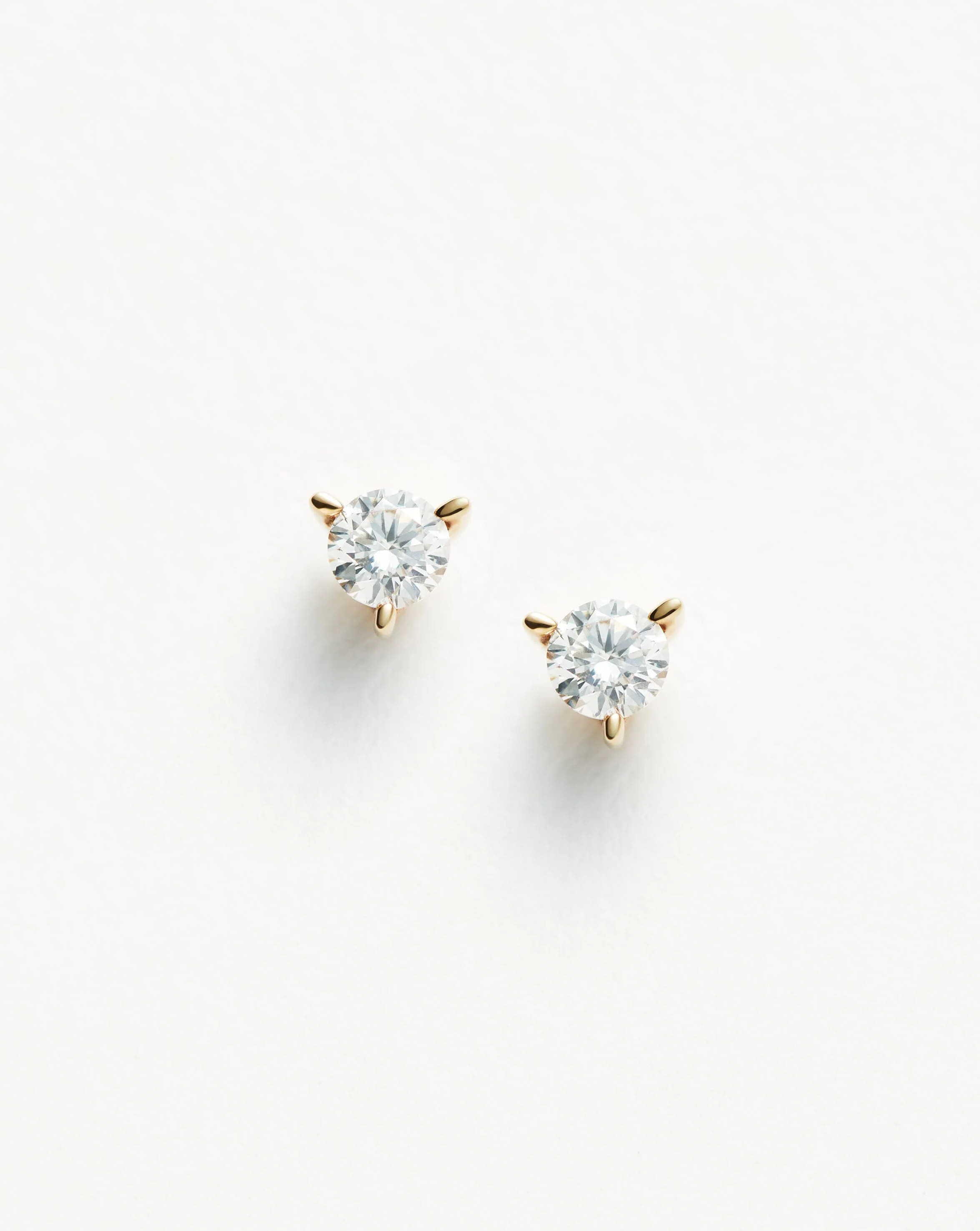 Fine Small Solitaire Diamond Stud Earrings | 14ct Solid Gold | Missoma UK