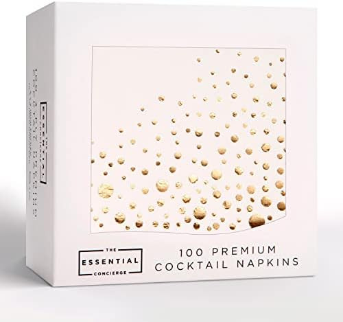 Stylish Gold Cocktail Napkins, 100 Disposable Party Napkins, Gold Dessert Napkins, 3-Ply, 5x5 Inc... | Amazon (US)