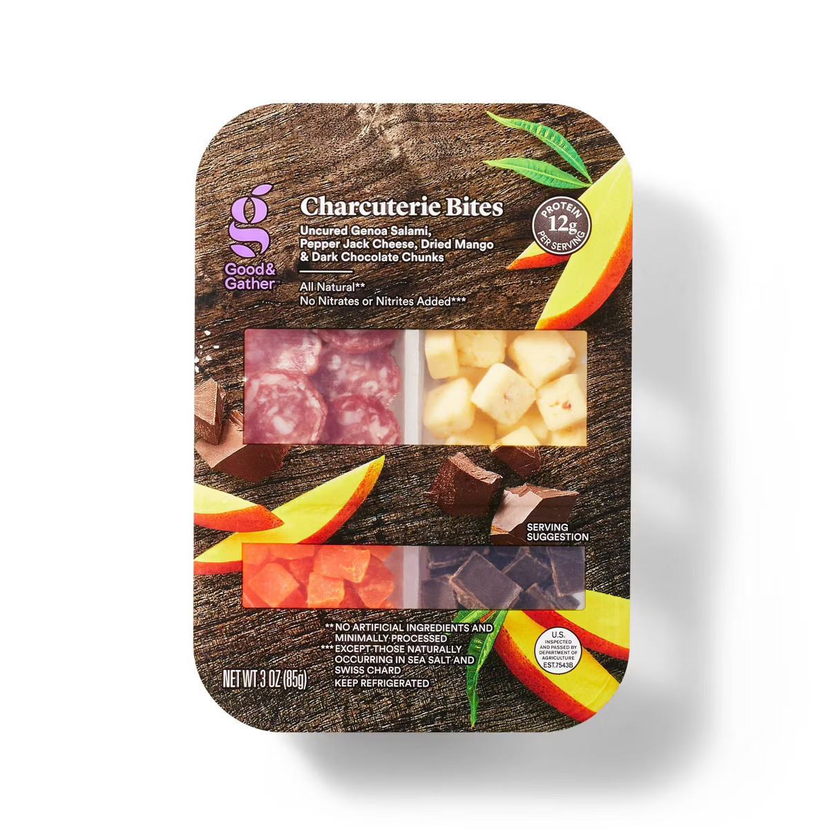 Genoa Salami, Pepper Jack Cheese, Dried Mango, Dark Chocolate Chunks - 3oz - Good & Gather™ | Target